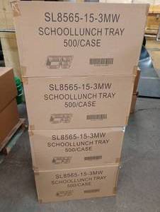 lot 45 image: (4) Cases of School Lunch Trays - 2,000 Trays Total