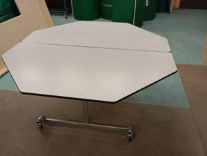 lot 13 image: 5 Octagon Cafeteria Table