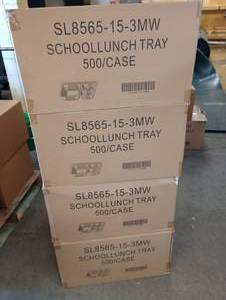 lot 35 image: (4) Cases of School Lunch Trays - 2,000 Trays Total