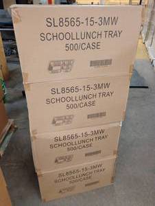 lot 64 image: (4) Cases of School Lunch Trays - 2,000 Trays Total