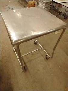 lot 110 image: Rolling Metal Stainless Steel Table
