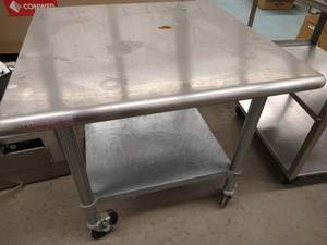 lot 228 image: Rolling Stainless Steel Table