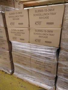 lot 192 image: Pallet of (20) Cases of School Lunch Trays - 10,000 Trays Total