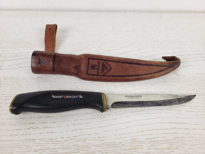 Fiskars Normark 4.75 Blade Fish Knife with Sheath - Made in Finland   Nicollet Treasures #3 - Antiques, Coins, CASE Knives, Hot Wheels Redlines,  Vintage Fishing, Military, Breweriana, Swiss Army Knives, Gold