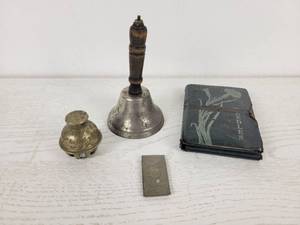 lot 217 image: Vintage Bells, Poultry News Sewing Needle Book and Boye Spring Steel Sewing Needles in Case