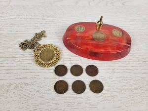 lot 224 image: Lot of US Coins  - Indian Head Cents, Mercury Dimes, V Nickel and Buffalo Nickel