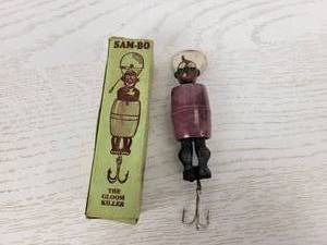 lot 230 image: Vintage SAM-BO Novelty Fishing Lure with Original Box - Novelty Lure Co. Lincoln Nebraska