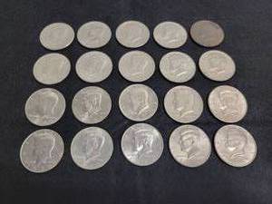 lot 237 image: (20) Kennedy Half Dollar Coins - Dates Range From 1971 to 2000