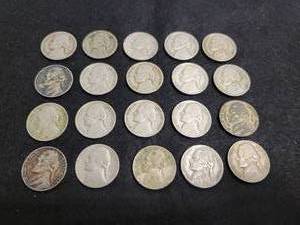 lot 242 image: (20 Jefferson Nickels - 1930s to 1950s