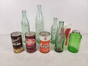lot 285 image: Vintage Soda Cans, Mankato, MN Coca-Cola Bottle and More