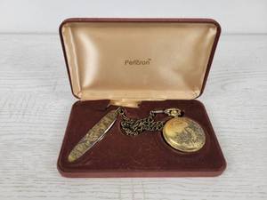 lot 288 image: Pencron Pocket Watch and Folding Knife Set in Case