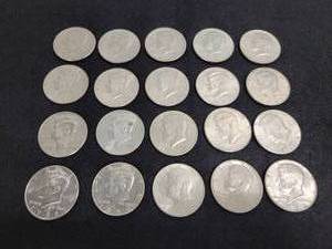 lot 291 image: (20) Kennedy Half Dollar Coins - Dates Range From 1971 to 1999