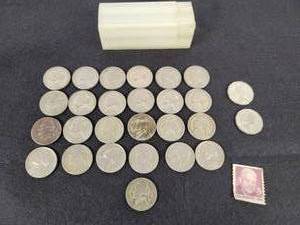 lot 295 image: Lot of 1940s to 1960s Jefferson Nickels and More - Includes (1) 35% Silver War Nickel