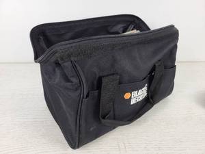 lot 300 image: Black & Decker Soft Side Tool Bag with (5) Adult Magazines