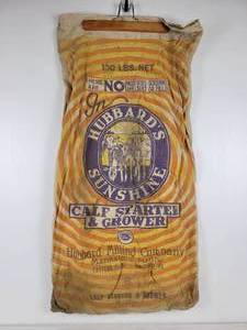 lot 323 image: Vintage HUBBARDS Feed Mill 100# Sack - Mankato, MN