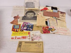 lot 325 image: Lot of Assorted Ephemera - Ed White (Minnesota Vikings) Autographed Photo, Kato Ballroom, Lloyd Lumber Mankato, MN, Good Thunder and More