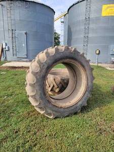lot 3 image: Pair of Agri-Power 16.9-34 Nylon Dual Tractor Tires