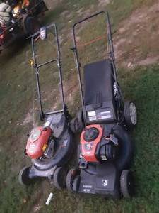 lot 12 image: Two self-propelled lawn mowers not running