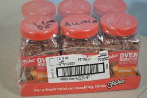 lot 7 image: 6-Pack Fisher Oven Roasted Mammoth Pecans Sea Salt Flavor Best By 7252023