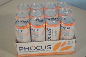 lot 12 image: Phocus Naturally Energizing Sparkling Water 12-Pack Peach Flavor