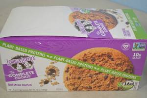 lot 48 image: Case of Larry & Lennys The Complete Cookie Plant Based Protein Cookie Oatmeal Raisin Flavor