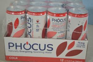 lot 32 image: Phocus Naturally Energizing Sparkling Water 12-Pack Cola Flavor