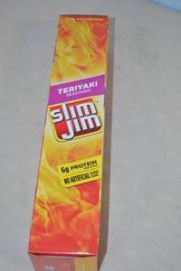 lot 35 image: Box of Slim Jims Meat Sticks Teriyaki Flavor