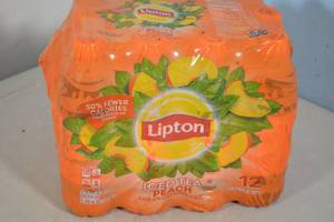 lot 61 image: 12-Pack Lipton Peach Flavor Iced Tea