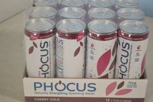 lot 64 image: Phocus Naturally Energizing Sparkling Water 12-Pack Cherry Cola Flavor