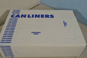 lot 191 image: Case of Industrial 24 x 23 8-10 Gallon Can Liners 1000 Per Case