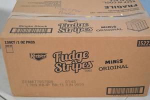 lot 66 image: Case of Keebler Fudge Stripes Minis Cookies