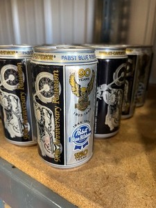 lot 34 image: collectable beer cans 90th anniversary Harley Davidson