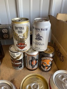 lot 43 image: 10 cans of collectable beer  cans Harley Davidson