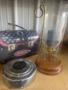 lot 48 image: Harley Davidson  Candle holder and Lunch Box