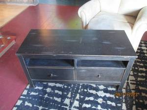 lot 20 image: Distressed Black Coffee Table...