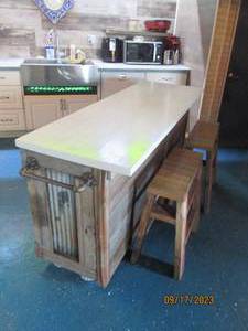 lot 25 image: Repurposed Kitchen Island...