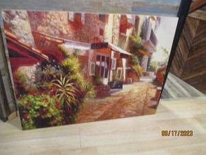 lot 28 image: Tuscan Acrylic Painting on Canvas...