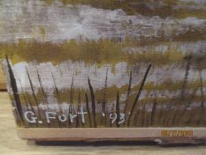 lot 32 image: Small G. Fort Up North Painting on ...