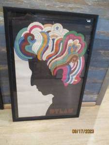 lot 36 image: Framed Bob Dylan Poster...