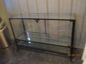 lot 51 image: Vintage Wrought Iron Display Cabine...