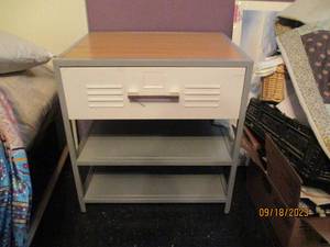 lot 53 image: Industrial Metal Night Stand 