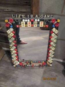 lot 75 image: Handmade Game Mirror...