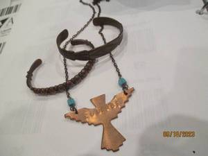 lot 102 image: Copper Bracelets and Necklace...