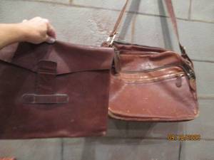lot 124 image: 2 Vintage Handmade Leather Bags...