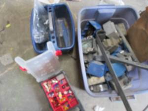 lot 387 image: Storage tote and caddy full of asso...