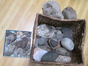 lot 884 image: Basket and small box with a collect...