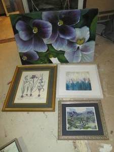 lot 519 image: Shades of purple Floral Art...