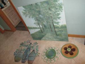 lot 524 image: Huge Green Serene Painting & More