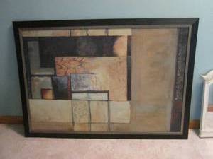 lot 525 image: Large Modern Framed Art...