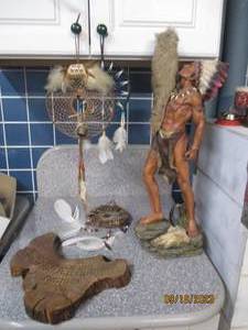 lot 177 image: Native American Figurine, Dream Cat...